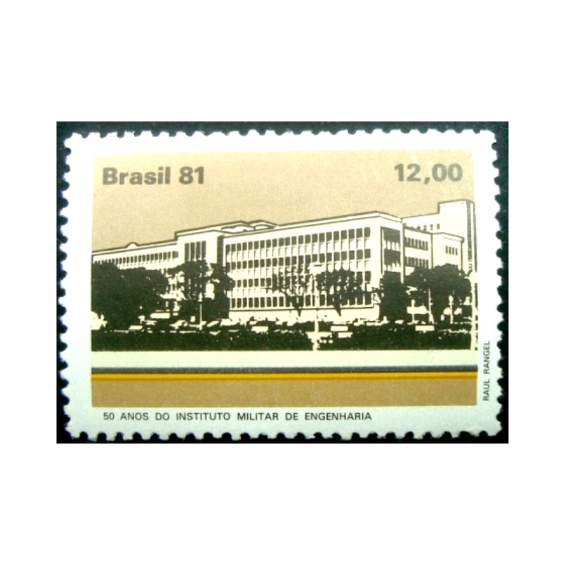 Selo postal do Brasil de 1981 Instituo Militar de Engenharia M