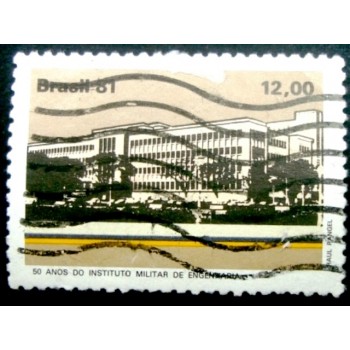 Imagem similar à do selo postal do Brasil de 1981 Instituo Militar de Engenharia