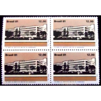 Quadra de selos postais do Brasil de 1981 Instituto Militar de Engenharia M