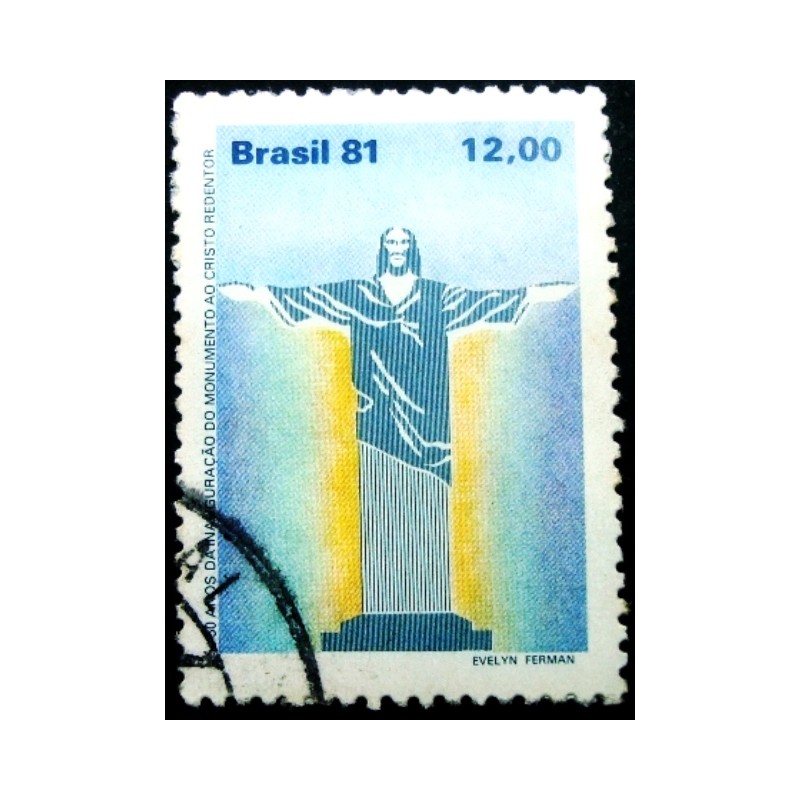 iMAGEM SIMILAR À DO Selo postal do Brasil de 1981 Cristo Redentor U