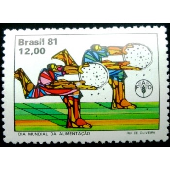 Selo postal do Brasil de 1981 Semana da Alimentação M