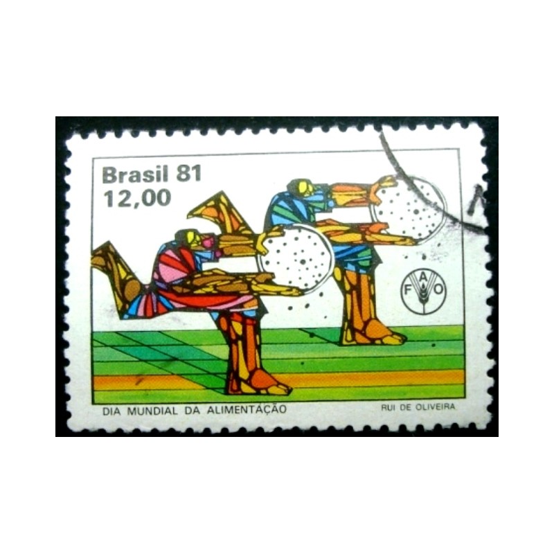 Imagem similar à do selo postal do Brasil de 1981 Semana da Alimentação U