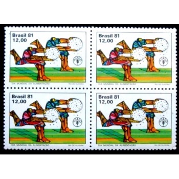 Quadra de selos do Brasil de 1981 Dia da Alimentação M