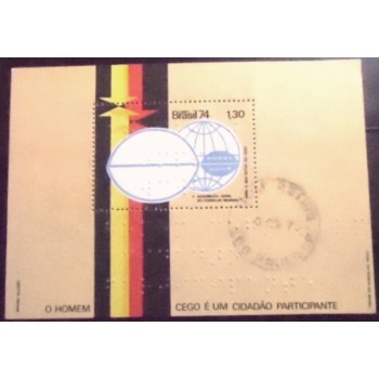 Bloco postal do Brasil de 974 Braile U