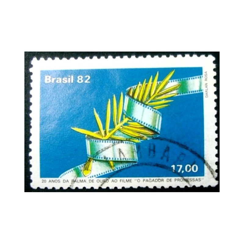 Imagem similar à do selo postal do Brasil de 1982 O Pagador de Promessas U