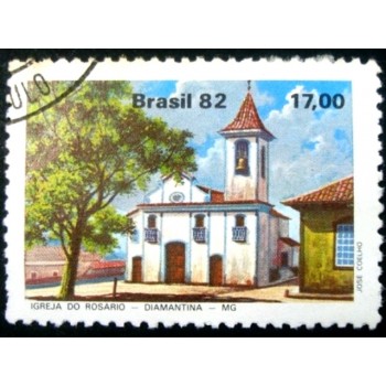 Imagem similar à do selo postal do Brasil de 1982 Igreja de N.S.do Rosário  U