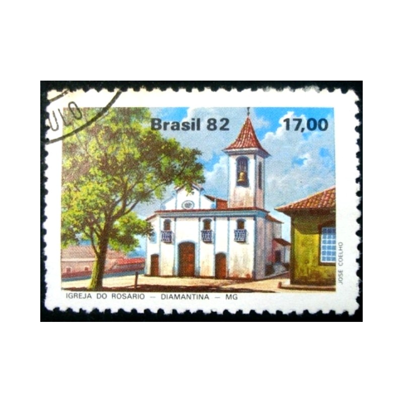 Imagem similar à do selo postal do Brasil de 1982 Igreja de N.S.do Rosário  U