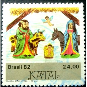 Imagem similar á do selo postal do Brasil de 1982 Nascimento U