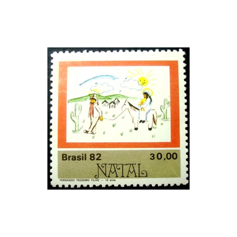 Selo postal do Brasil de 1982 Fuga para o Egito M