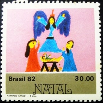 Selo postal do Brasil de 1982 Nascimento de Jesus M