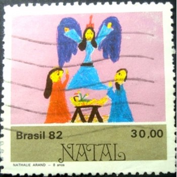 Imagem similar à do selo postal do Brasil de 1982 Nascimento de Jesus U