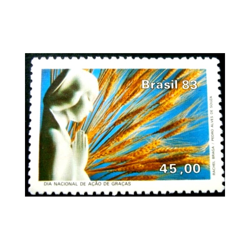 Selo postal do Brasil de 1983 Ação de Graças M