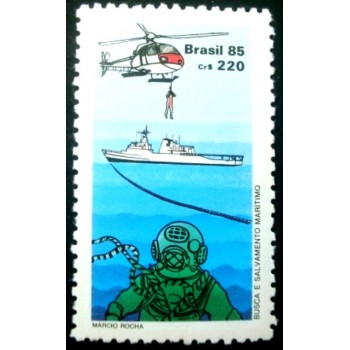 Selo postal do Brasil de 1985 Busca e Salvamento M