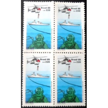 Quadra de selos do Brasil de 1985 Busca e Salvamento M