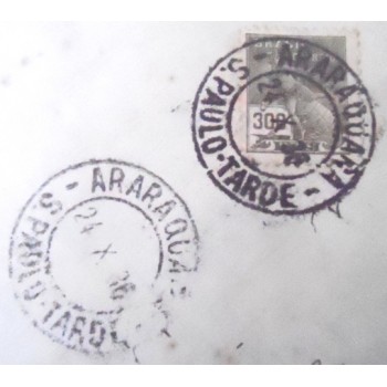 Envelope circulado em 1936 entre Araraquara x São Paulo