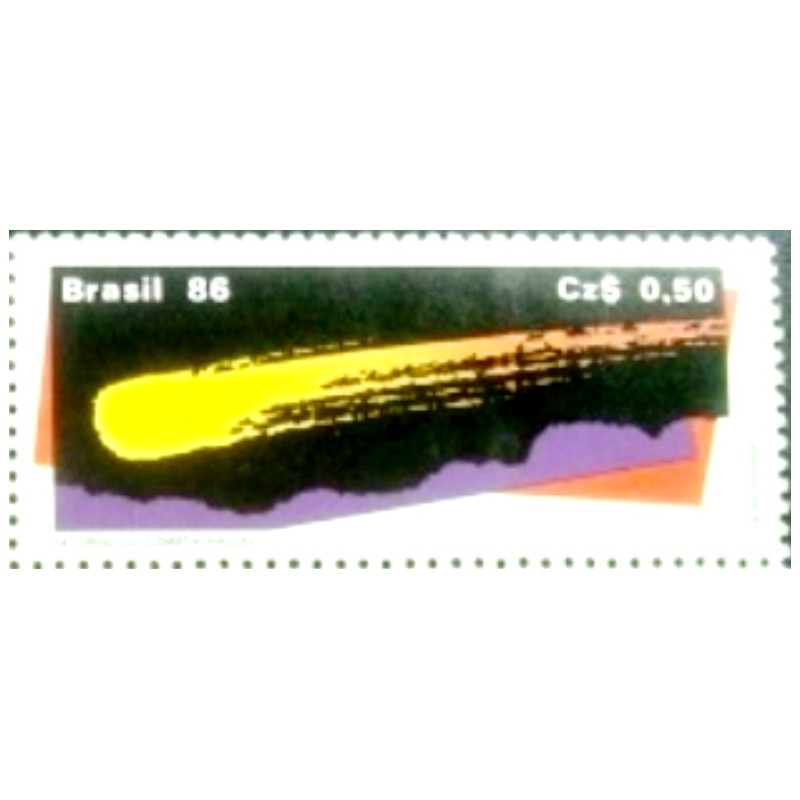 Selo postal do Brasil de 1986 Cometa Halley M