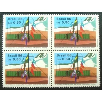 Quadra de selos do Brasil de 1986 Estação Comandante Ferraz M