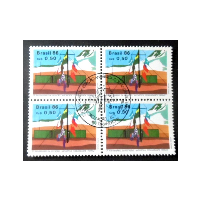 Quadra de selos do Brasil de 1986 Estação Comandante Ferraz MCC