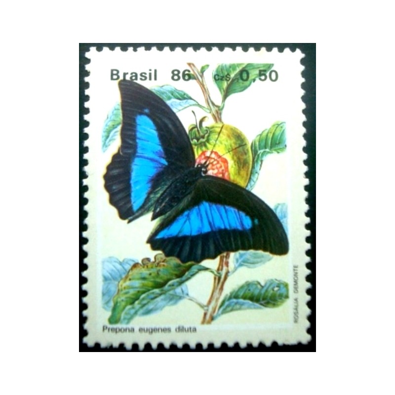 Selo postal do Brasil de 1986 Prepona eugenes diluta M