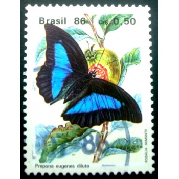 Imagem similar à do selo postal do Brasil de 1986 Prepona eugenes diluta U