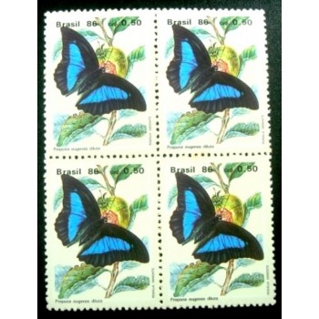 Quadra de selos postais do Brasil de 1986 Prepona eugenes diluta M