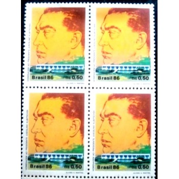 Quadra de selos postais do Brasil de 1986 Juscelino Kubitschek