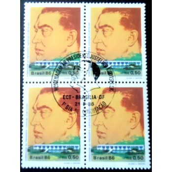 Quadra de selos postais de 1986 - Juscelino Kubitschek MCC