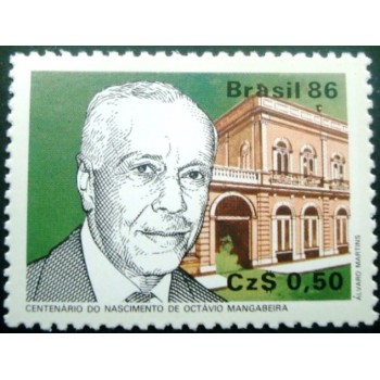 Selo postal do Brasil de 1986 Octávio Mangabeira M