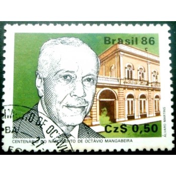 Selo postal do Brasil de 1986 Octávio Mangabeira N1D