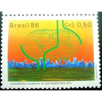 Selo postal do Brasil de 1986 Gastroenterologia M