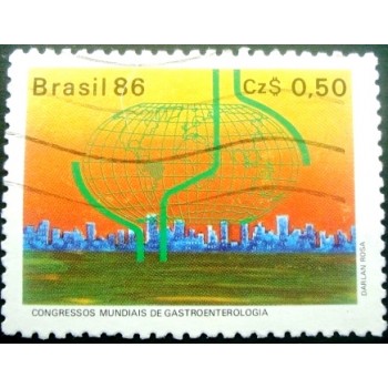 Imagem similar á do selo postal do Brasil de 1986 Gastroenterologia U