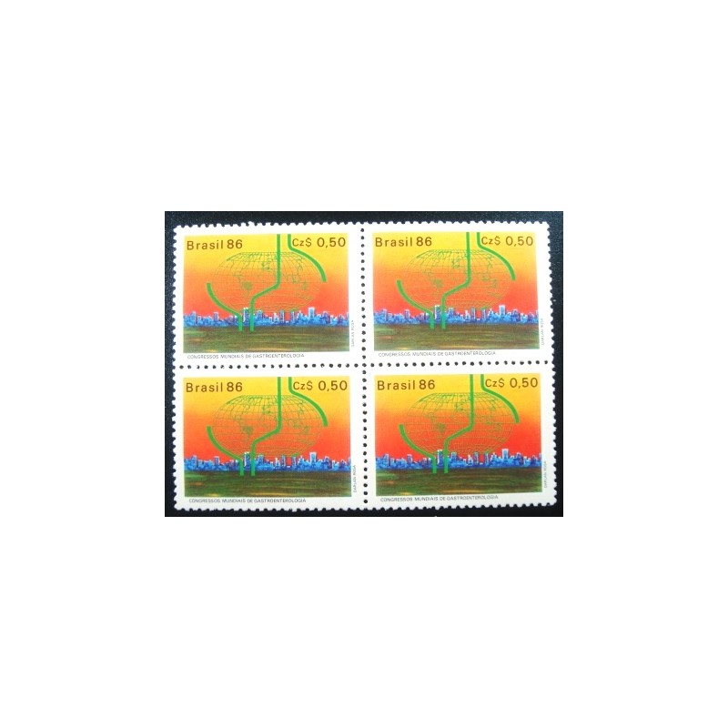 Quadra de selos do Brasil de 1986 Gastroenterologia M