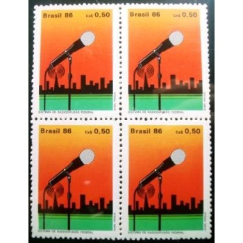 Quadra de selos postais do Brasil de 1986 Radiodifusão Federal M
