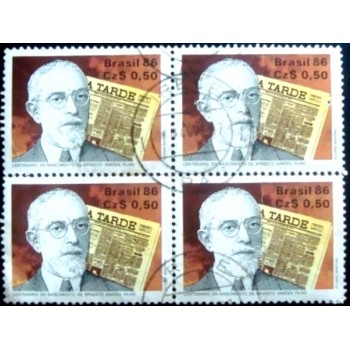 Quadra de selos postais de 1986 Ernesto Simões Filho U