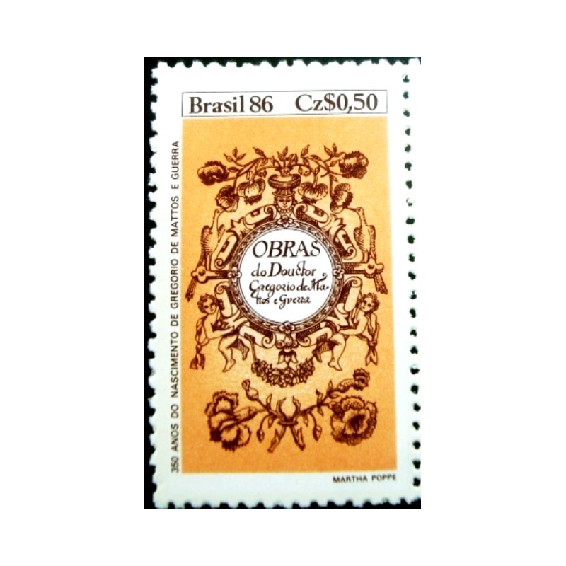 Selo postal do Brasil de 1986 Gregório de Mattos M