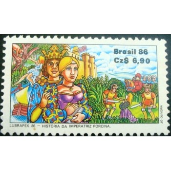 Selo postal do Brasil de 1986 Imperatriz Porcina M