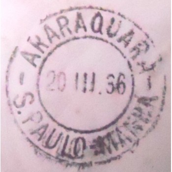 Envelope circulado em 1936 entre São Paulo x Araraquara - verso