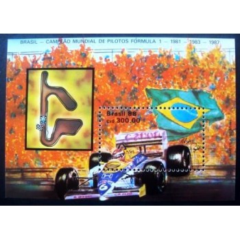 Bloco postal do Brasil de 1988 Nelson Piquet M