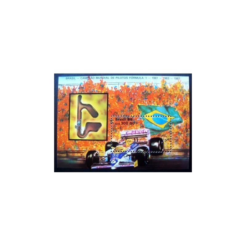 Bloco postal do Brasil de 1988 Nelson Piquet M