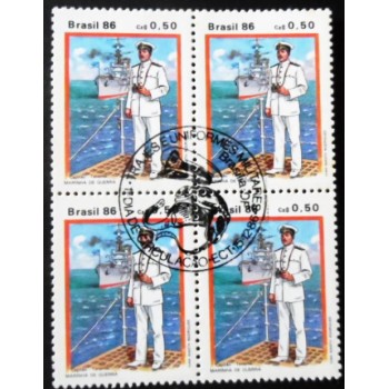 Quadra de selos postais do Brasil de 1986 Marinha MCC