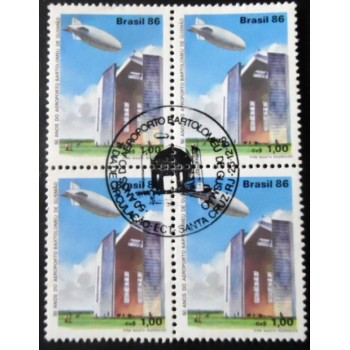 Quadra de selos do Brasil de 1986 Aeroporto Bartolomeu de Gusmão MCC