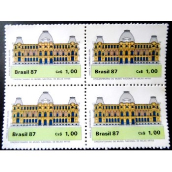 Quadra de selos postais de 1987 Museu Belas Artes M