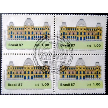 Quadra de selos postais do Brasil de 1987 - Museu Belas Artes MCC