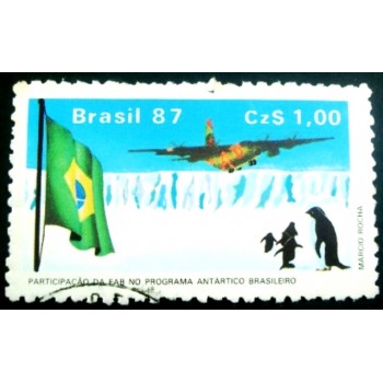 Imagem similar á do selo postal do Brasil de 1987 FAB na Antártica U