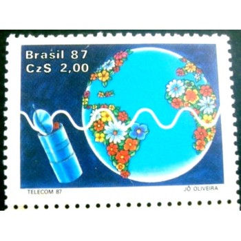 Selo postal do Brasil de 1987 Telecom 87 N