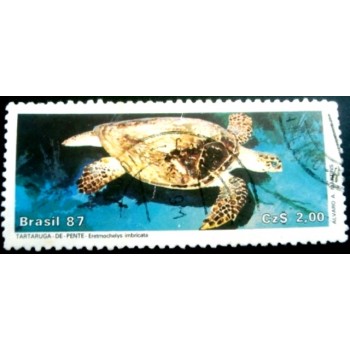 Imagem similar ´à do selo postal do Brasil de 1987 Tartaruga-de-Pente U