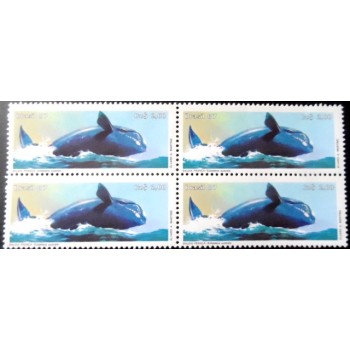 Quadra de selos postais do Brasil de 1987 - Baleia Franca M