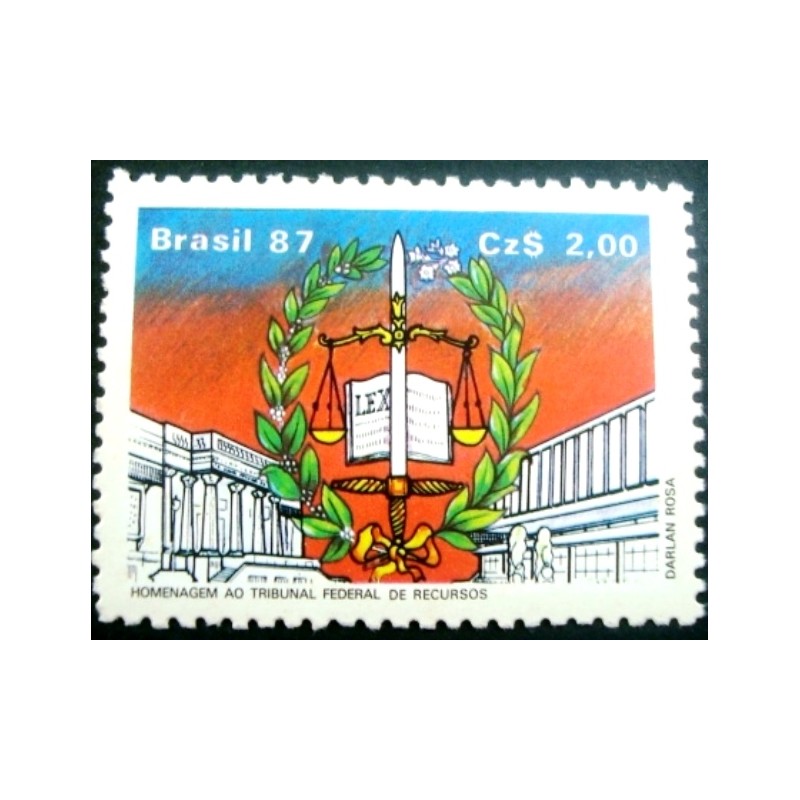 Selo postal do Brasil de 1987 Tribunal Recursos M