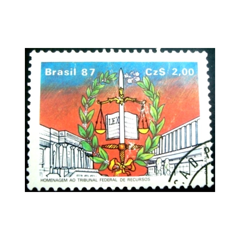 Imagem similar à do selo postal do Brasil de 1987 Tribunal Recursos U