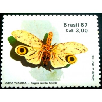 Selo postal do Brasil de 1987 Cobra Voadora M